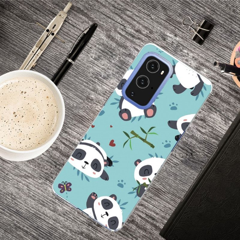 Hülle OnePlus 9 Grün Haufen Pandas