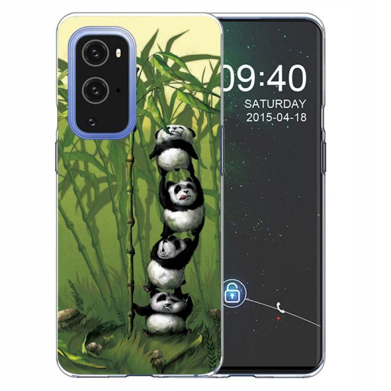 Hülle OnePlus 9 Grün Haufen Pandas