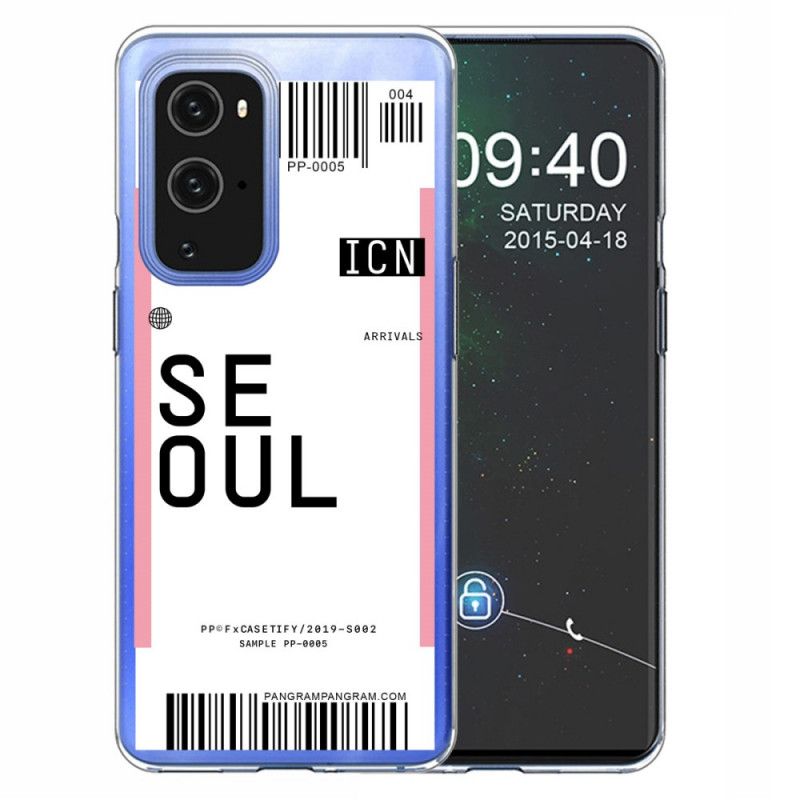 Hülle OnePlus 9 Magenta Handyhülle Bordkarte Nach Seoul
