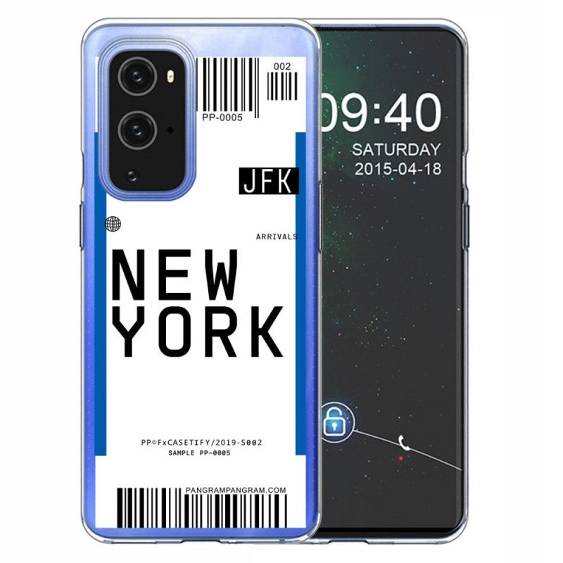 Hülle OnePlus 9 Schwarz Bordkarte Nach New York