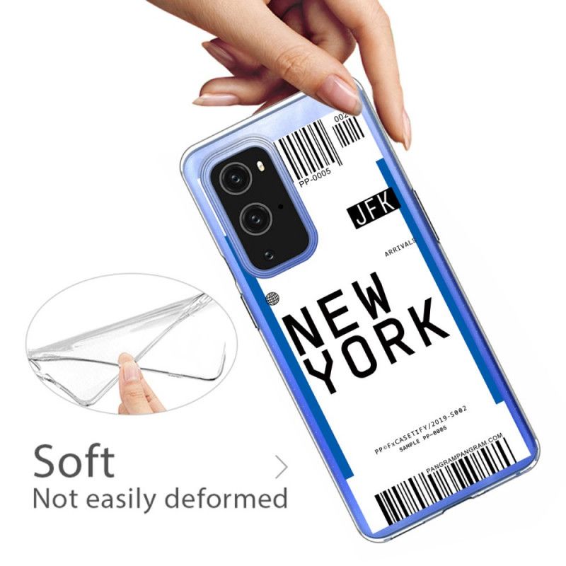 Hülle OnePlus 9 Schwarz Bordkarte Nach New York