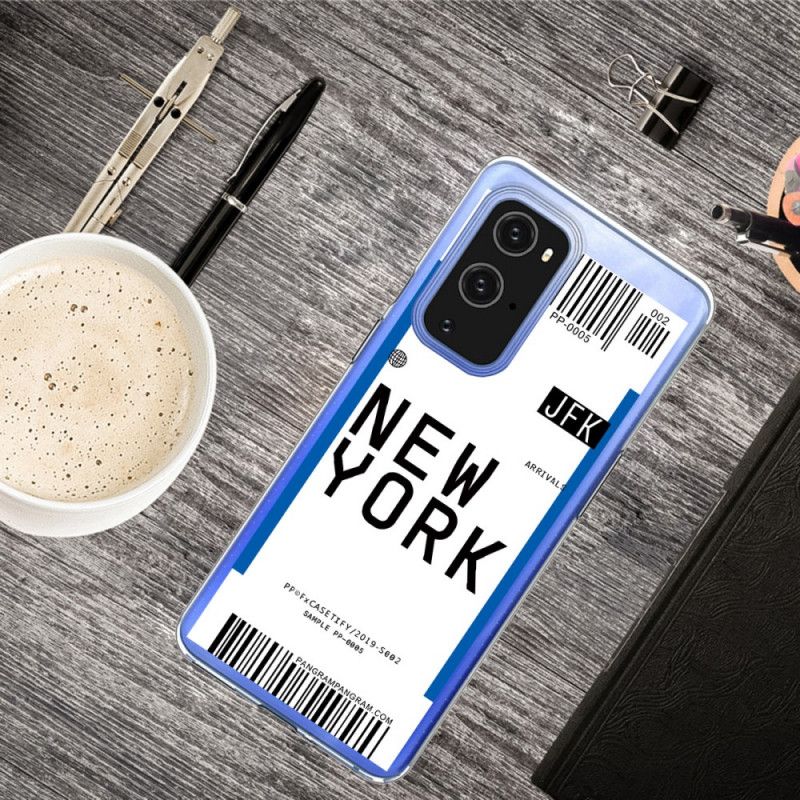 Hülle OnePlus 9 Schwarz Bordkarte Nach New York