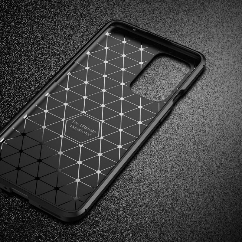 Hülle OnePlus 9 Schwarz Flexible Kohlefasertextur