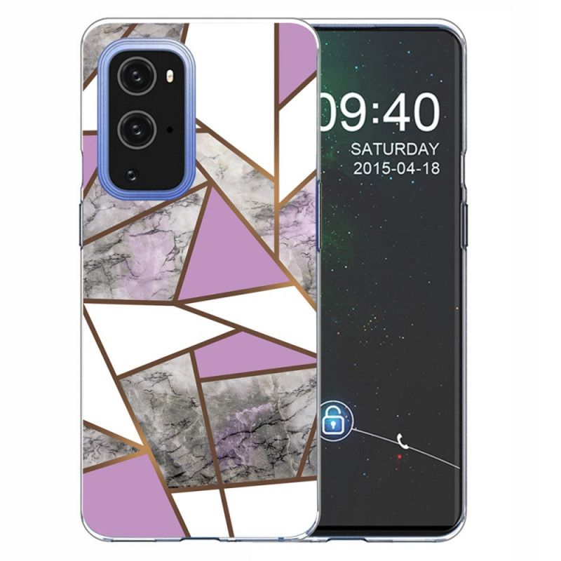 Hülle OnePlus 9 Schwarz Geometrischer Marmor