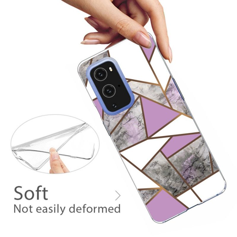 Hülle OnePlus 9 Schwarz Geometrischer Marmor