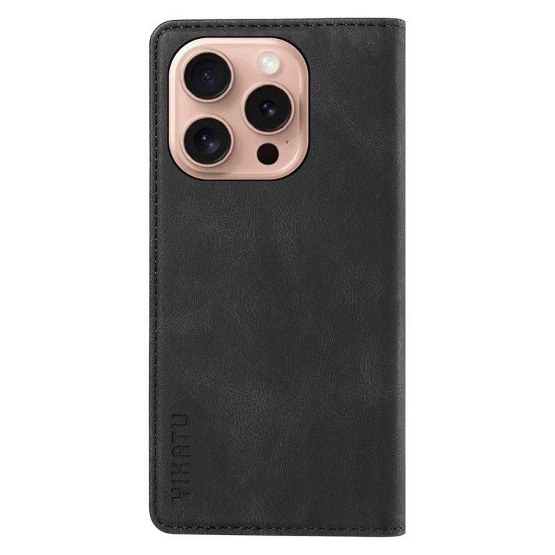 Flip Case Für iPhone 16 Pro Yikatu Wildledereffekt