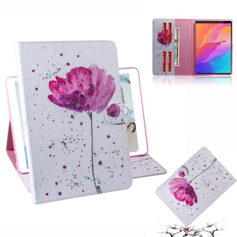 Lederhüllen Huawei MatePad T 8 Handyhülle Aquarellmohn