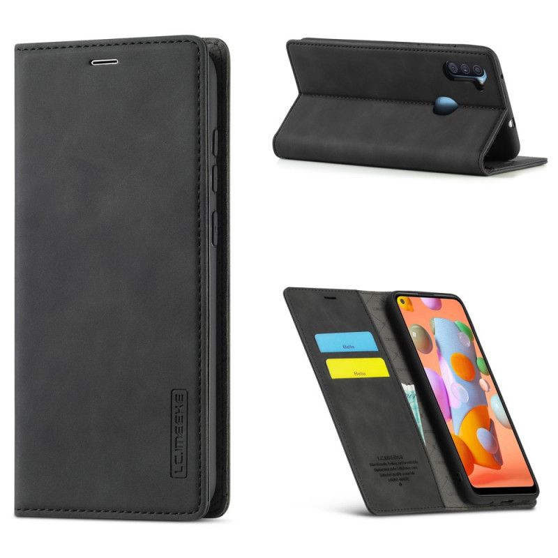 Flip Case Für Samsung Galaxy M11 Schwarz Lc.Imeeke Ledereffekt