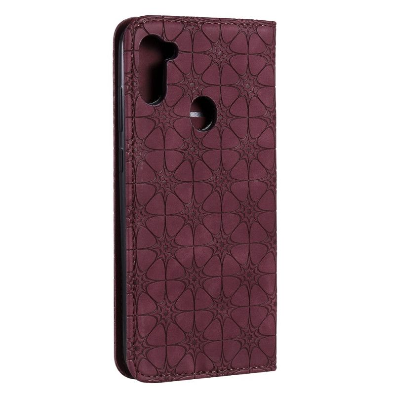 Flip Case Samsung Galaxy M11 Grün Barockblumen