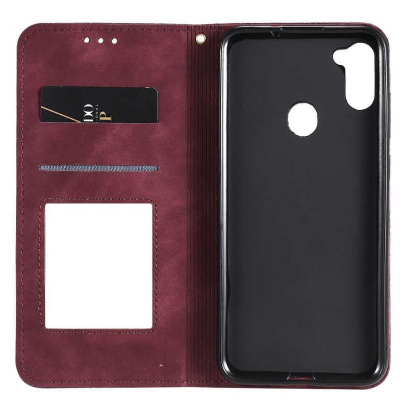 Flip Case Samsung Galaxy M11 Grün Barockblumen