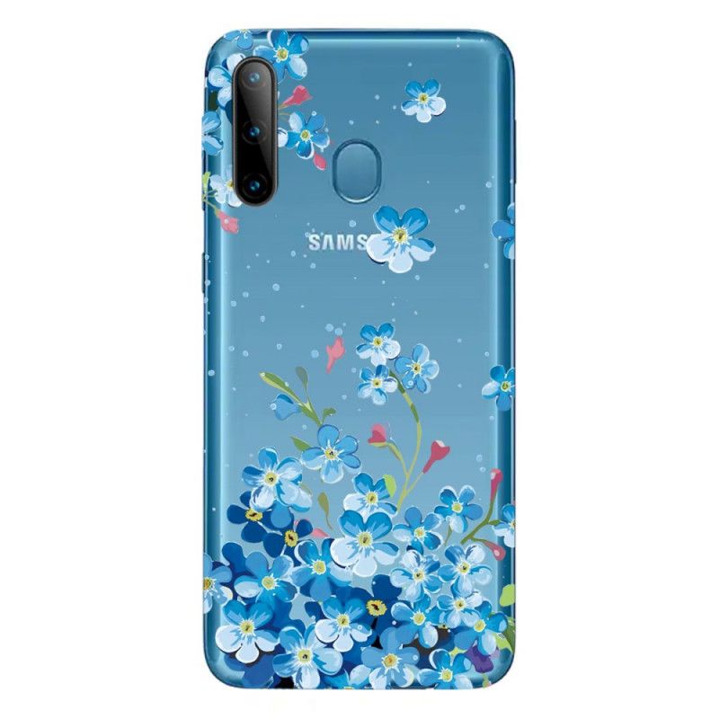Hülle Samsung Galaxy M11 Blaue Blüten