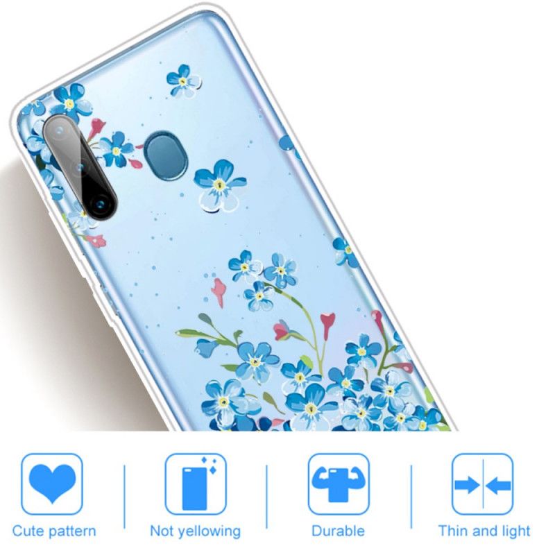 Hülle Samsung Galaxy M11 Blaue Blüten
