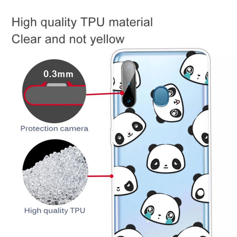 Hülle Samsung Galaxy M11 Handyhülle Transparente Sentimentale Pandas
