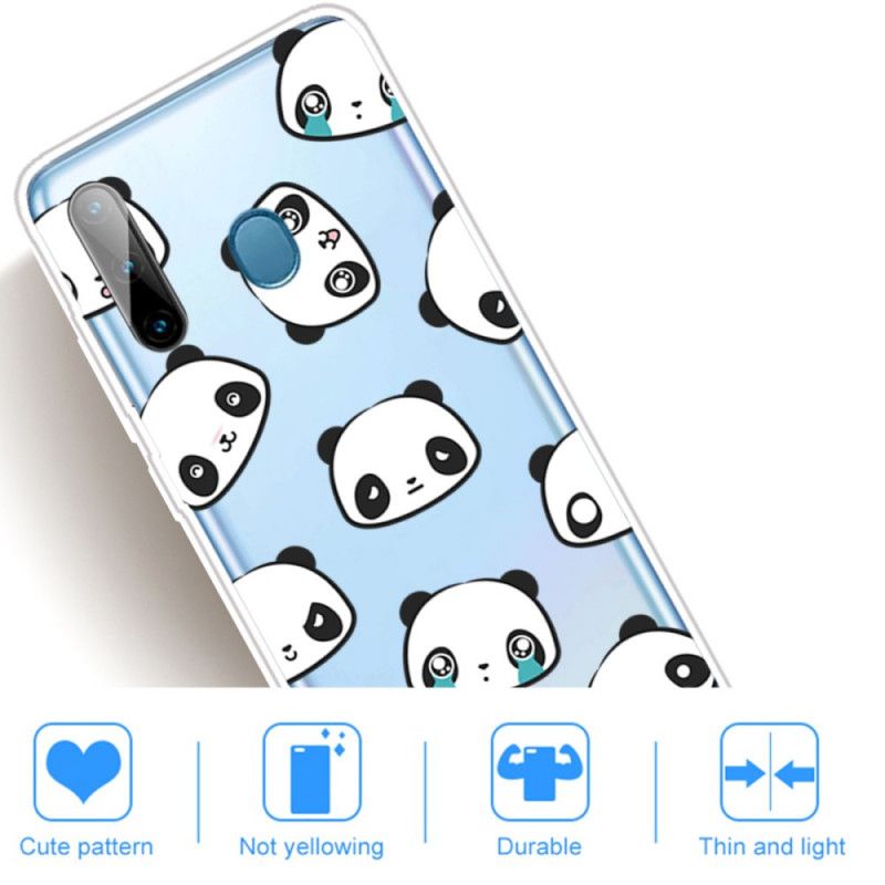 Hülle Samsung Galaxy M11 Handyhülle Transparente Sentimentale Pandas