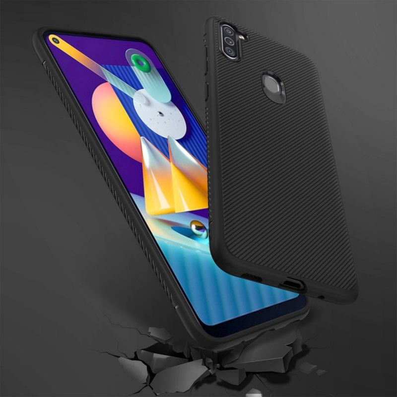 Hülle Samsung Galaxy M11 Schwarz Jazzserien-Twill