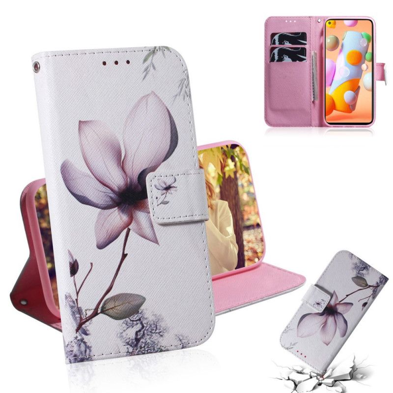 Lederhüllen Samsung Galaxy M11 Alte Rosenblüte