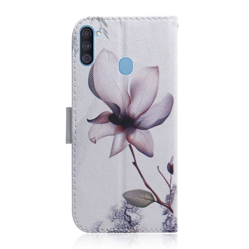 Lederhüllen Samsung Galaxy M11 Alte Rosenblüte