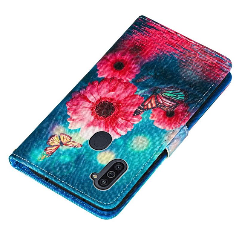 Lederhüllen Samsung Galaxy M11 Blumen Und Schmetterlinge