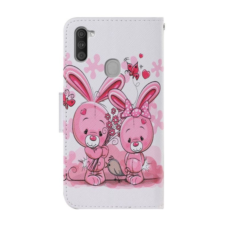 Lederhüllen Samsung Galaxy M11 Handyhülle Kaninchen