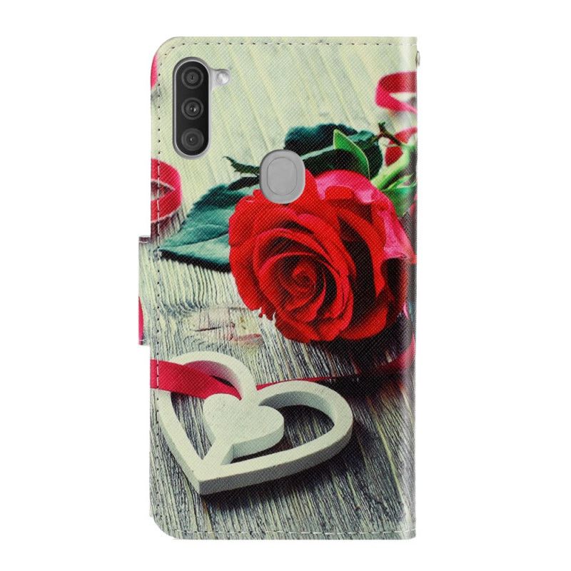 Lederhüllen Samsung Galaxy M11 Handyhülle Rosen Mit Tanga