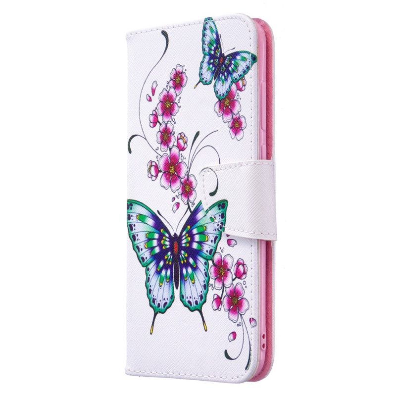 Lederhüllen Samsung Galaxy M11 Magenta Könige Schmetterlinge