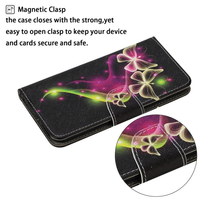 Lederhüllen Samsung Galaxy M11 Magenta Magische Schmetterlinge