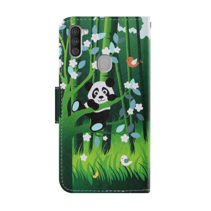 Lederhüllen Samsung Galaxy M11 Panda-Spaziergang