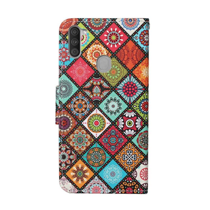 Lederhüllen Samsung Galaxy M11 Patchwork-Mandalas Mit Tanga