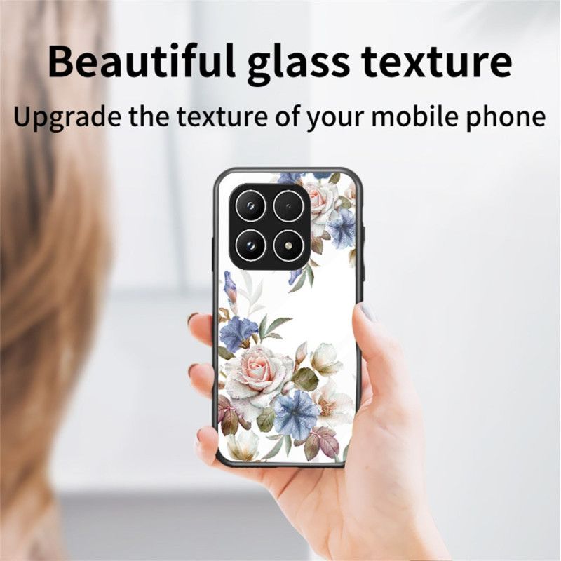 Hülle Für Xiaomi 17 Gehärtetes Glas Mit Blumenmuster