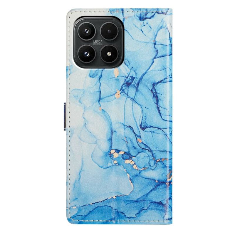Lederhüllen Für Xiaomi 17 Blauer Marmor