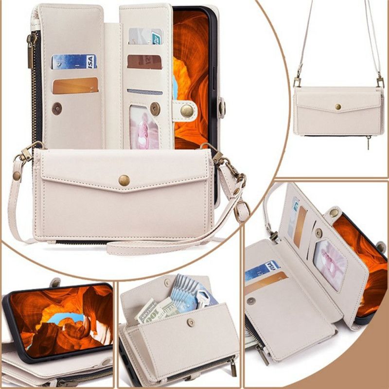 Lederhüllen Für Xiaomi 17 Geldbörse Mit Schulterriemen Und Trageband