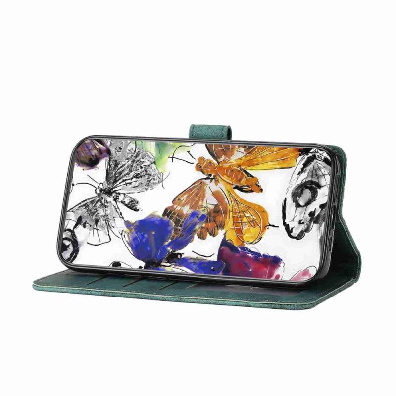 Lederhüllen Für Xiaomi 17 Wildleder-schmetterlingseffekt