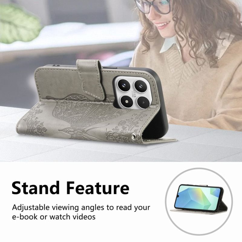 Lederhüllen Xiaomi 17 Handyhülle 3d-schmetterling Und Strasssteine