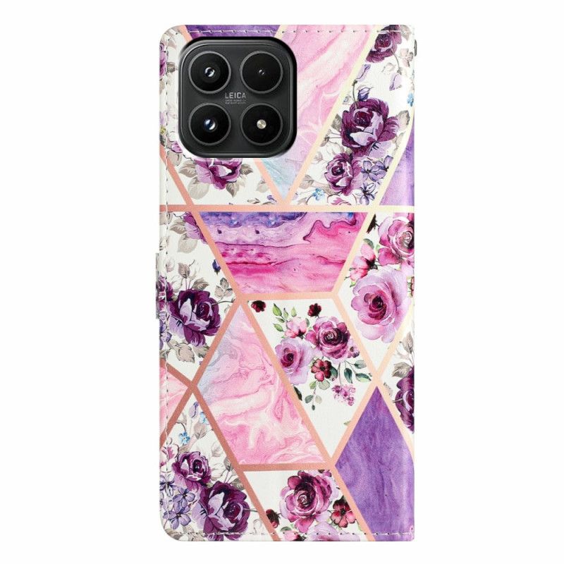 Lederhüllen Xiaomi 17 Lila Blumenmuster