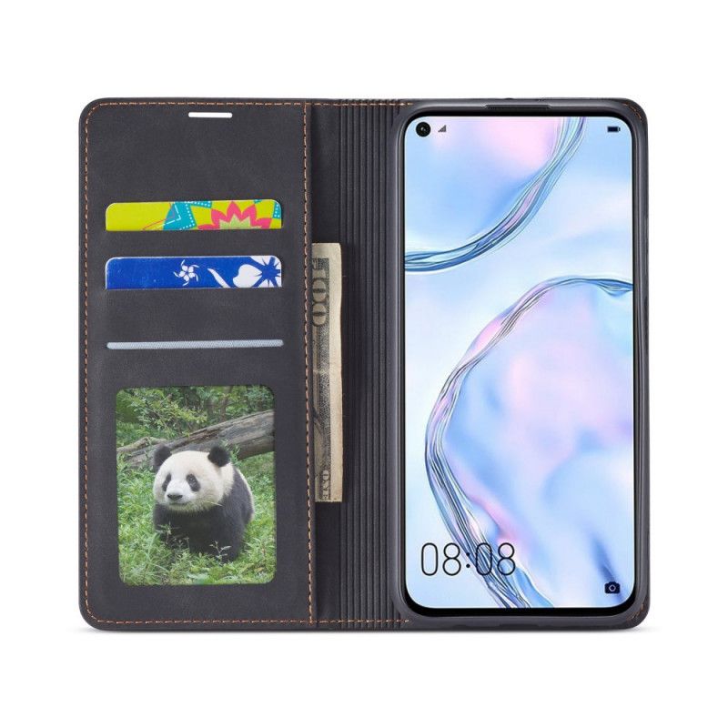 Flip Case Huawei P40 Lite Schwarz Forwenw Ledereffekt