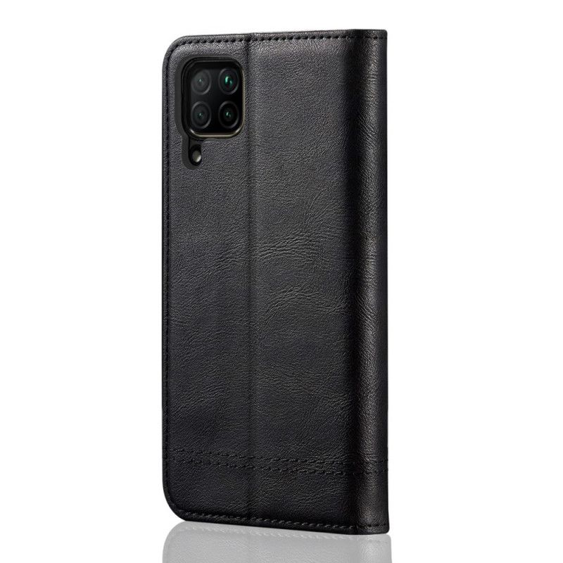 Flip Case Huawei P40 Lite Schwarz Genähter Ledereffekt