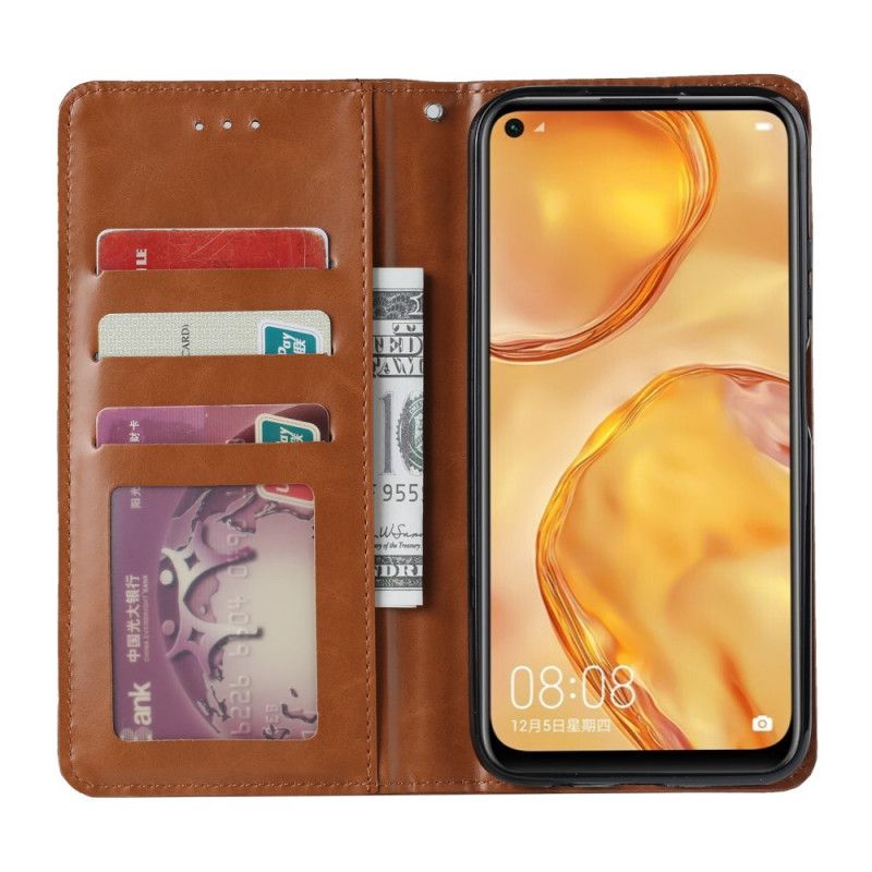 Flip Case Huawei P40 Lite Schwarz Kartenhalter Aus Kunstleder