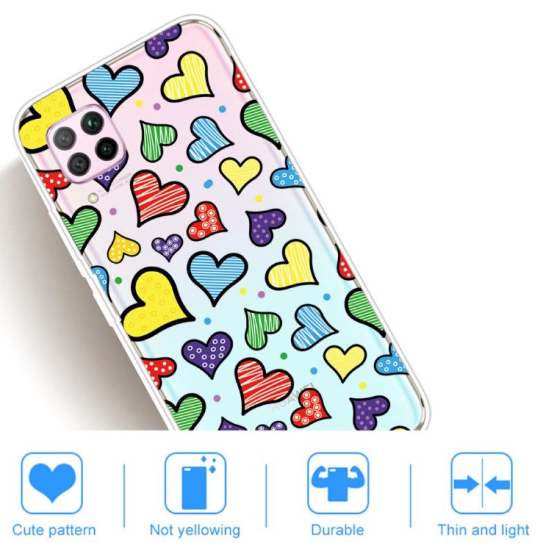 Hülle Für Huawei P40 Lite Bunte Herzen
