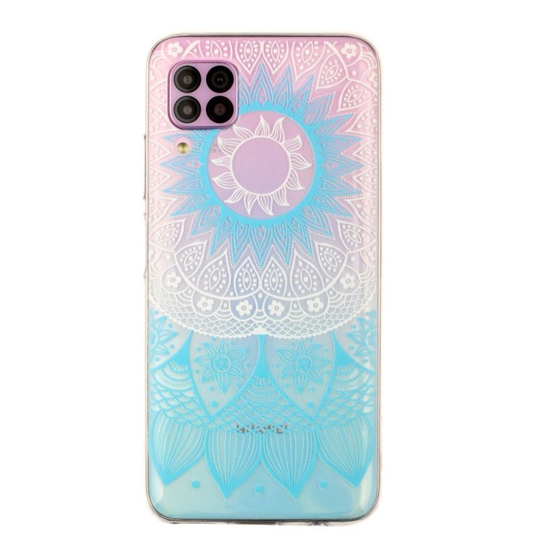 Hülle Für Huawei P40 Lite Pink Transparentes Buntes Mandala