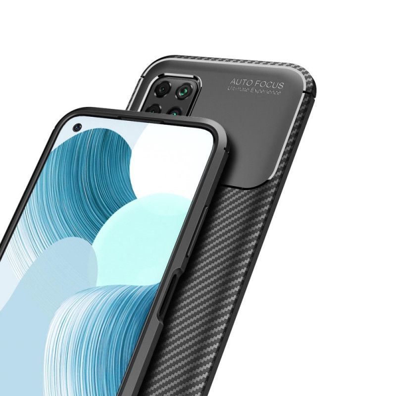 Hülle Für Huawei P40 Lite Schwarz Flexible Kohlefasertextur