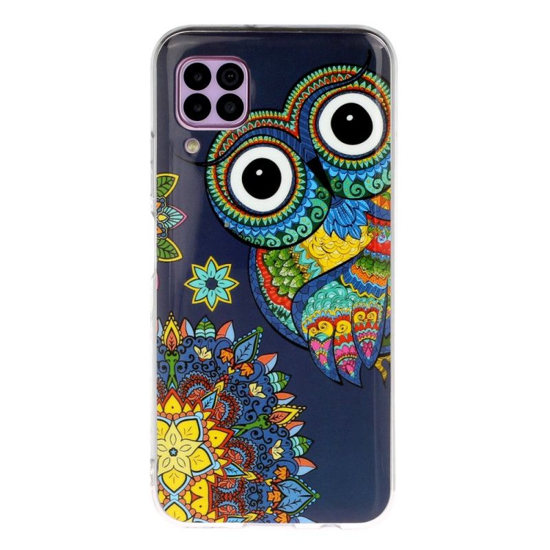 Hülle Huawei P40 Lite Handyhülle Fluoreszierende Mandala-Eule