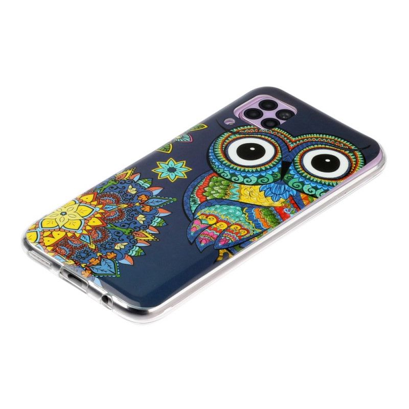 Hülle Huawei P40 Lite Handyhülle Fluoreszierende Mandala-Eule