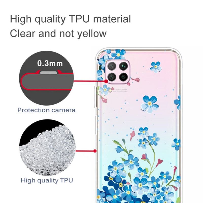 Hülle Huawei P40 Lite Handyhülle Strauß Blauer Blumen