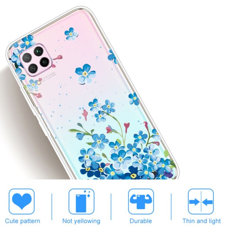 Hülle Huawei P40 Lite Handyhülle Strauß Blauer Blumen