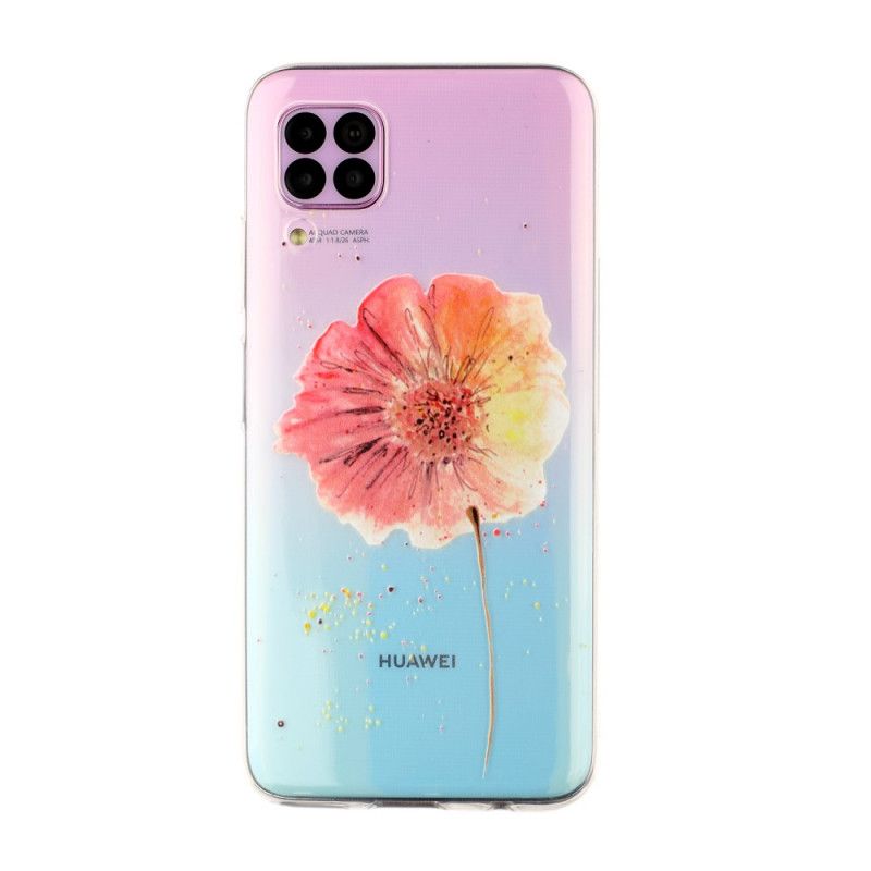 Hülle Huawei P40 Lite Handyhülle Transparente Aquarellmohnblume