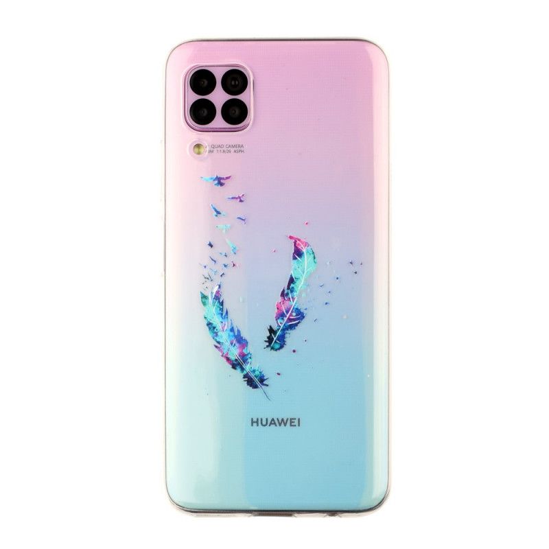 Hülle Huawei P40 Lite Handyhülle Transparente Federn