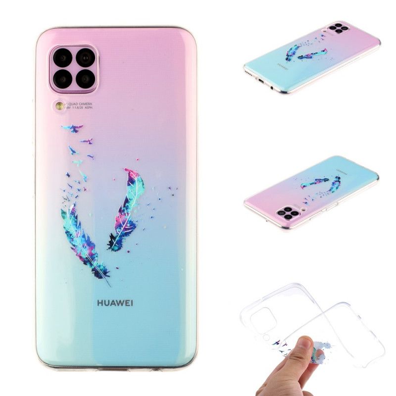 Hülle Huawei P40 Lite Handyhülle Transparente Federn