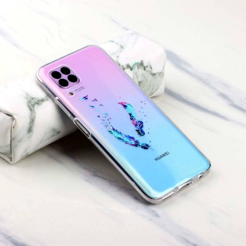 Hülle Huawei P40 Lite Handyhülle Transparente Federn