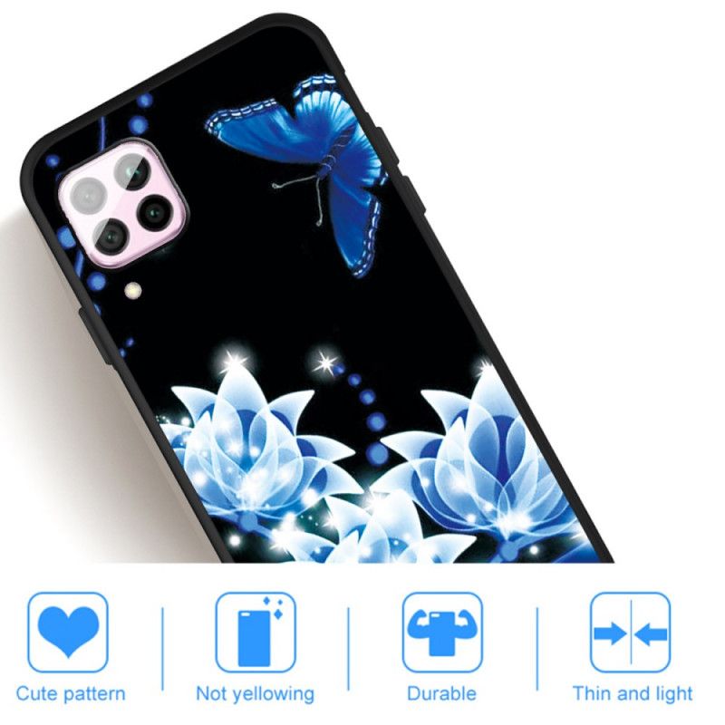 Hülle Huawei P40 Lite Schmetterling Und Blaue Blüten
