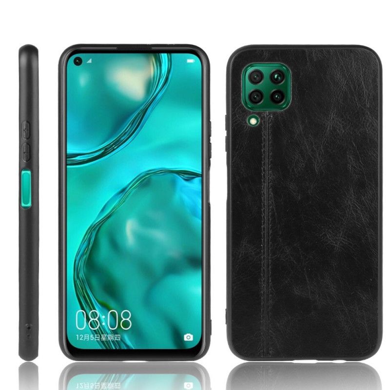 Hülle Huawei P40 Lite Schwarz Ledernähte